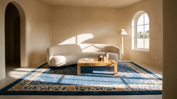 Antique artistic tree pattern chinese light blue color peking rug (sku 25292) - room view