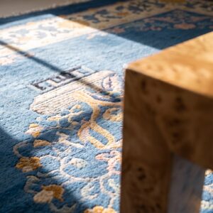 Antique Artistic Tree Pattern Chinese Light Blue Color Peking Rug (SKU 25292) - in-room detail