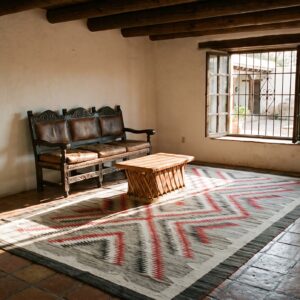 Antique Artistic Tribal Geometric Flatweave Native American Navajo Rug (SKU 25460) - room view