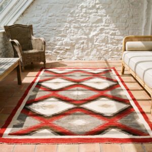Artistic Tribal Pattern Flatwoven Antique Native American Navajo Rug (SKU 20112) - room view