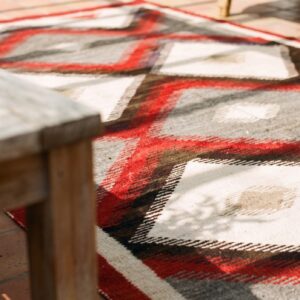Artistic Tribal Pattern Flatwoven Antique Native American Navajo Rug (SKU 20112) - in-room detail