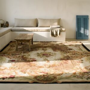Antique Aubusson French Floral, Medallion Flat Weave Rug (SKU 24146) - room view