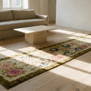 Antique Axminster English Floral Knotted Hallway Runner Rug (SKU 23826) - room view