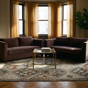 Antique Baku Caucasian Geometric Knotted Rug (SKU 23713) - room view