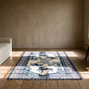 Antique Baotou Chinese Allover Beige, Blue 1920s Rug (SKU 24246) - room view