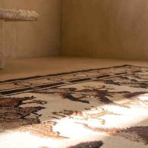 Antique Baotou Chinese Floral Hand Knotted Pile Rug (SKU 21997) - in-room detail