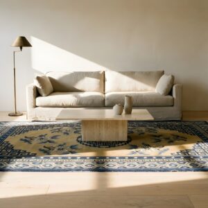 Antique Baotou Chinese Medallion Knotted Rug (SKU 24730) - room view