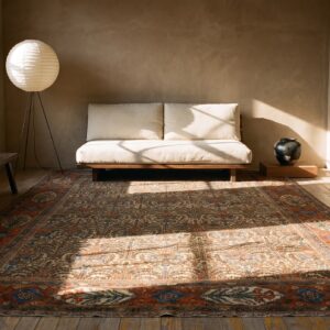 Beautiful Allover Geometric Vase Floral Pattern Antique Persian Bibikabad Rug (SKU 24414) - room view