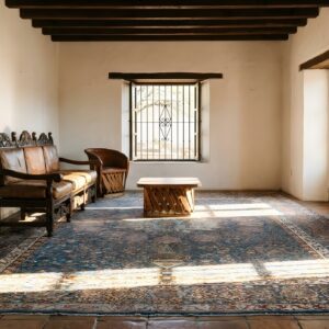 Beautiful Ardabil Design Antique Late 19th Century Indian Agra Gonbad Rug (SKU 23259) - room view