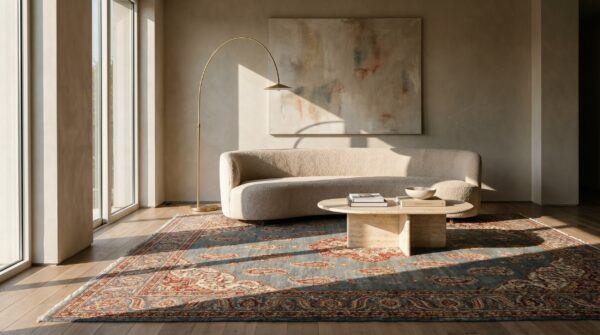 Beautiful room size allover design antique indian amritsar rug (sku 18601) - room view