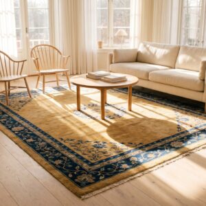 Antique Wool Beige Hand Knotted Pile Rug (SKU 24662) - room view