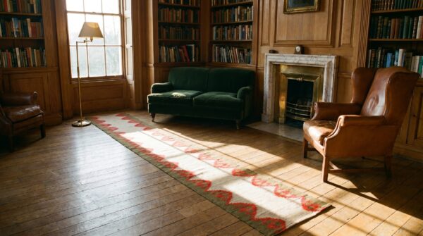 Antique bessarabian flat woven hallway runner rug 9 Antique bessarabian flat woven hallway runner rug (sku 19417) - room view