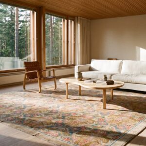 Antique Wool Hand Knotted Pile Blue 1750s Rug (SKU 23623) - room view