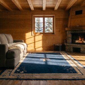 Blue 1920s Chinese - Peking Wool Rectangle Hallway Runner Antique Knotted Rug (SKU 25529) - room view