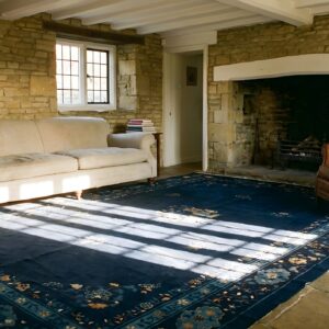 Antique Blue 1920s Room Size Wool Rectangle Chinese - Peking Knotted Rug (SKU 25400) - room view