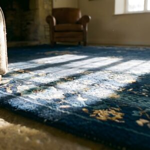 Antique Blue 1920s Room Size Wool Rectangle Chinese - Peking Knotted Rug (SKU 25400) - in-room detail