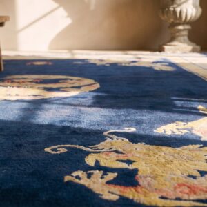 Blue 1930s Chinese Room Size Antique - Peking Rectangle Wool Knotted Rug (SKU 25267) - in-room detail