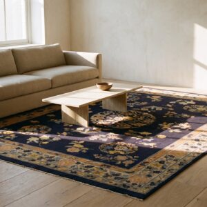 Antique Wool Blue Hand Knotted Pile Rug (SKU 24661) - room view