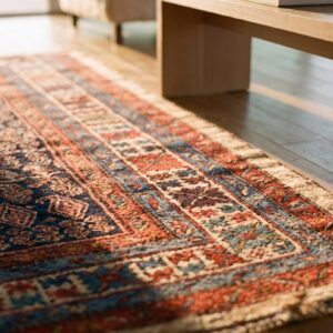 Antique Blue Wool Hand Knotted Pile Allover Paisley NW Persian Gallery Rug (SKU 21595) - in-room detail