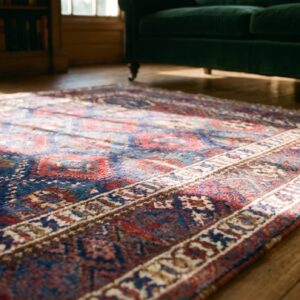Blue Antique Allover Tribal Design Persian Kurdish Area Rug (SKU 18911) - in-room detail