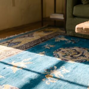 Blue Antique Bird of Paradise Chinese Dragons Design Peking Rug (SKU 25710) - in-room detail