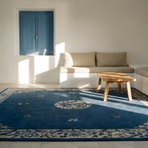 Wool Blue Knotted Chinese - Peking Antique Rectangle 1900s Room Size Rug (SKU 25661) - room view