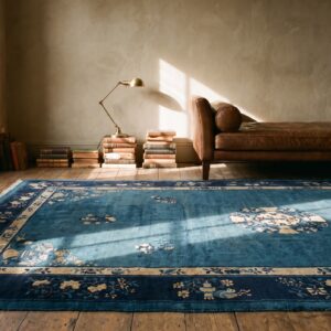 Blue Antique Knotted Chinese - Peking Wool Rectangle Room Size 1900s Rug (SKU 22960) - room view