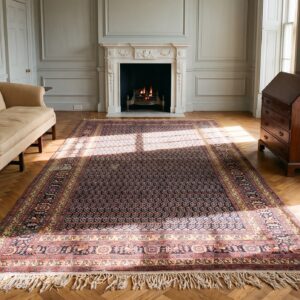 Blue Color Paisley Pattern Antique NW Persian Long And Narrow Gallery Size Rug (SKU 25304) - room view