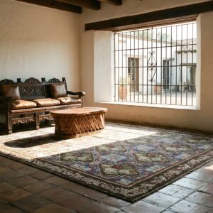 Antique Wool Blue Flat Weave Rug (SKU 25316) - room view