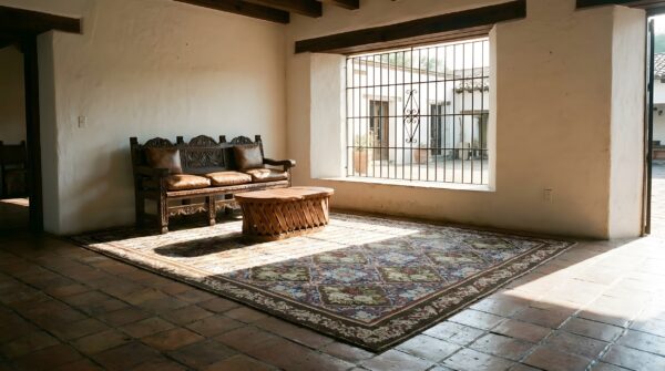 Antique wool blue flat weave rug 7 Antique wool blue flat weave rug (sku 25316) - room view