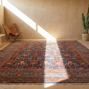 Blue Antique Late 19th Century Oversized Persian Tribal Garous Design Bidjar Rug (SKU 18635) - room view