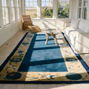 Antique Blue Wool Peking Hallway Runner - 1920s Chinese Hand-Knotted Rug (SKU 25851) - room view