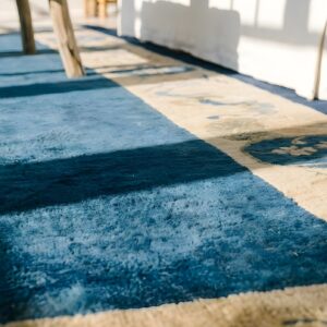 Antique Blue Wool Peking Hallway Runner - 1920s Chinese Hand-Knotted Rug (SKU 25851) - in-room detail
