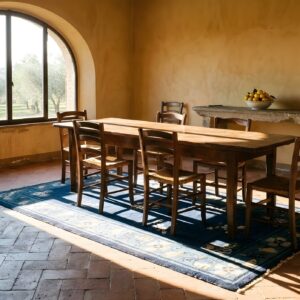 Blue Rectangle 1920s Antique Wool Hand Knotted Pile Rug (SKU 24720) - room view