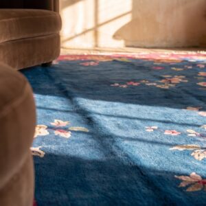 Antique Blue Room Size Art Deco Design Chinese Wool Pile Area Rug (SKU 22448) - in-room detail