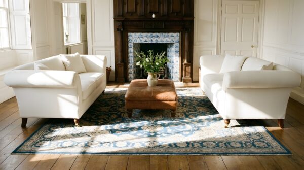 Blue room size antique artistic chinese dragon design peking carpet 7 Blue room size antique artistic chinese dragon design peking carpet (sku 24096) - room view
