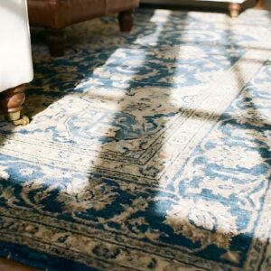 Blue Room Size Antique Artistic Chinese Dragon Design Peking Carpet (SKU 24096) - in-room detail
