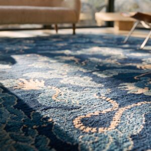 Blue Room Size Antique Chinese Dragon Cloud Band Pattern Peking Rug (SKU 25462) - in-room detail