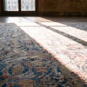 Blue Room Size Herati Pattern Antique Persian Khorasan Area Rug (SKU 25538) - in-room detail