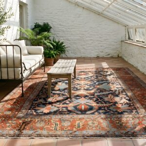 Blue Tribal Allover Design Antique Late 19th Century Persian Serapi Heriz Rug (SKU 25357) - room view