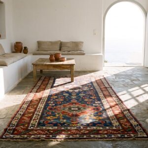 Antique Blue Tribal Caucasian Shirvan Hallway Runner Rug (SKU 22529) - room view