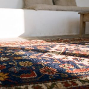 Antique Blue Tribal Caucasian Shirvan Hallway Runner Rug (SKU 22529) - in-room detail