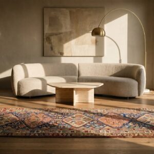 Blue Tribal Antique Hallway Runner Persian Kurdish Rug (SKU 17705) - room view