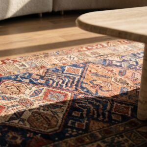 Blue Tribal Antique Hallway Runner Persian Kurdish Rug (SKU 17705) - in-room detail