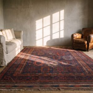 Blue Tribal Antique Late 19th Century Afghan Baluch Rug (SKU 22383) - room view