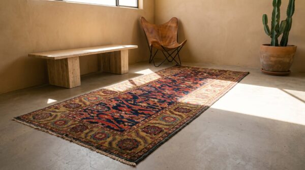 Blue tribal mid 19th century antique northwest persian hallway runner rug 7 Blue tribal mid 19th century antique northwest persian hallway runner rug (sku 19090) - room view