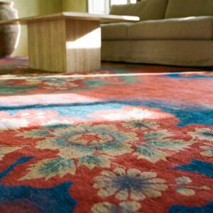 Bold Coral Antique Art Deco Design Chinese Room Size Rug (SKU 21467) - in-room detail