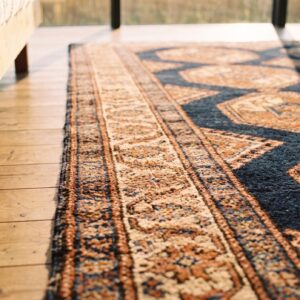 Bold Graphic Tribal Design Antique Persian Afshar Rug (SKU 21482) - in-room detail