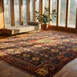 Bold Late 19th Century Antique Colorful Persian Tribal Bakhtiari Oversized Carpet (SKU 18799) - room view