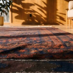 Antique Bold Tribal Geometric Baluch Afghan Rug (SKU 23091) - in-room detail